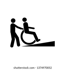 Symbol of the slope for the disabled on a white background