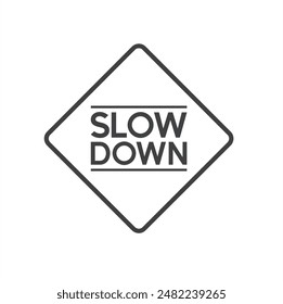 symbol of slow down, slow speed icon, vector art.