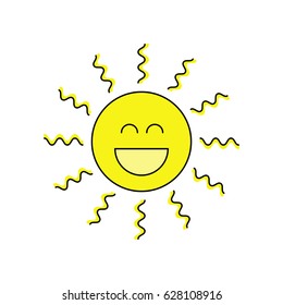 Symbol of smiling sun with rays