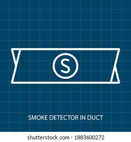 Symbol of Smoke Detector in Duct Vector illustration Symbol of Mechanical System
