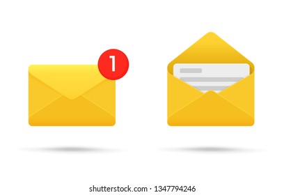 Symbol Or SMS Notification On Electronic Devices. Vector 3D Illustration.