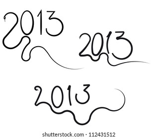 The symbol of the snake. Year 2013. Isolated on white background.