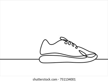 Symbol of Sneakers. Thin line Icon of Fashion. 