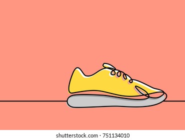 Symbol of Sneakers. Thin line Icon of Fashion. 
