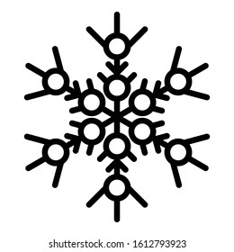 Symbol snowflake icon. Outline symbol snowflake vector icon for web design isolated on white background
