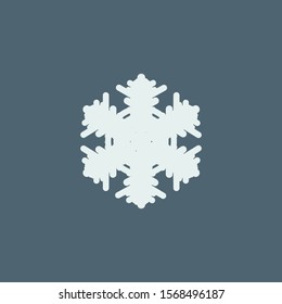 symbol of snowflakes. Vector illustration isolated on blue background.