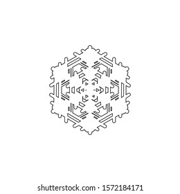 symbol of snowflakes. Vector illustration isolated on white background.