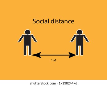 Symbol Social distancing, keep distance in public society people to protect from COVID-19 coronavirus outbreak spreading concept