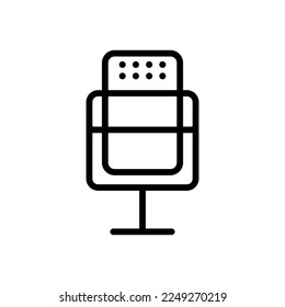Symbol of the speaker. Microphone icon with hole. Vector.