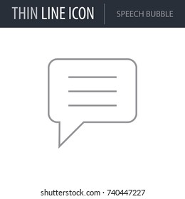 Symbol of Speech Bubble. Thin line Icon of Multimedia. Stroke Pictogram Graphic for Web Design. Quality Outline Vector Symbol . Premium Mono Linear Beautiful Plain Laconic Logo