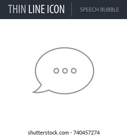 Symbol of Speech Bubble. Thin line Icon of Multimedia. Stroke Pictogram Graphic for Web Design. Quality Outline Symbol Concept. Premium Mono Linear Beautiful Plain Laconic Logo