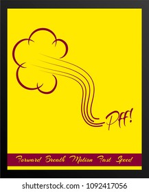Symbol of speed, wind, movement, blowing off. For your design and work with text. Vector objects are grouped, isolated and convenient in use. Colorful hand drawn stock illustration.
