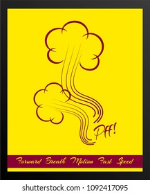 Symbol of speed, wind, movement, blowing off. For your design and work with text. Vector objects are grouped, isolated and convenient in use. Colorful hand drawn stock illustration.