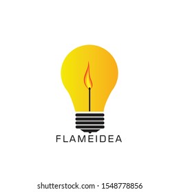 symbol of spirit idea with bulb and fire flame design