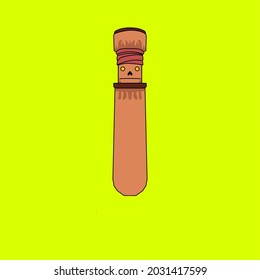 Symbol, spooky and cute vector icon red fire sand desert mummy green background