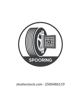 Símbolo del servicio de coche de Spooring, Arte vectorial.