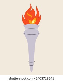 symbol of Sports games. flame. torch. concept of sports games. sports symbols of competition flame. Items for participation in sports games. Illustration for ad, poster, sticker, app, banner