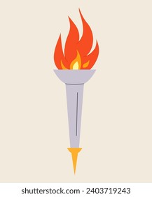 symbol of Sports games. flame. torch. concept of sports games. sports symbols of competition flame. Items for participation in sports games. Illustration for ad, poster, sticker, app, banner