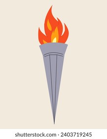 symbol of Sports games. flame. torch. concept of sports games. sports symbols of competition flame. Items for participation in sports games. Illustration for ad, poster, sticker, app, banner