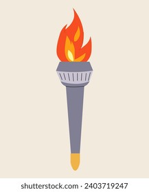 symbol of Sports games. flame. torch. concept of sports games. sports symbols of competition flame. Items for participation in sports games. Illustration for ad, poster, sticker, app, banner