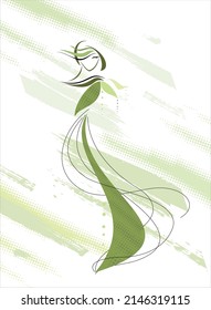 symbol of a spring girl, fairy, sorceress, in a beautiful dress