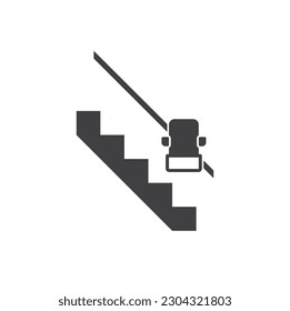 symbol of stairlift elevator, vector art.