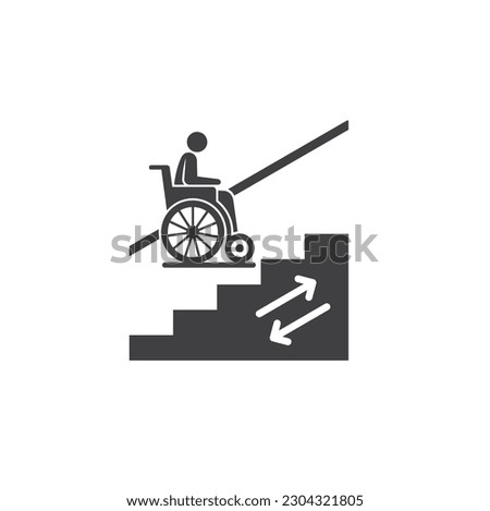 symbol of stairlift elevator, vector art.