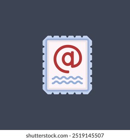 at symbol stamp in flat vector design.