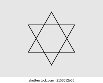 Símbolo y estrella de david, signo judaísmo y judío. Israel y la religión, Jerusalén y los judíos. Icono de israelitas e ilustración. Bandera de Israel. Vector.