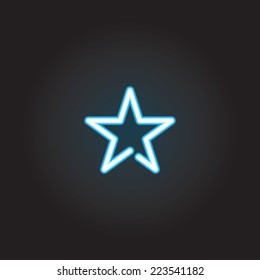 Symbol of star, neon light design
