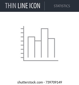 Symbol of Statistics. Thin line Icon of Scientific Study. Stroke Pictogram Graphic for Web Design. Quality Outline Vector Symbol Concept. Premium Mono Linear Beautiful Plain Laconic Logo