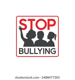 símbolo de stop bullying, ícono de bullying, Arte vectorial.