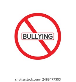 símbolo de stop bullying, ícono de bullying, Arte vectorial.