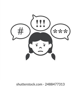 symbol of stop bullying, bullying icon, vector art.