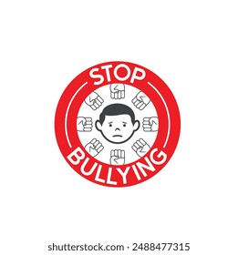 symbol of stop bullying, bullying icon, vector art.