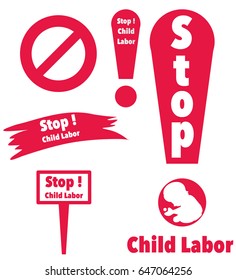Symbol and stop child beggar vector,stop child labor