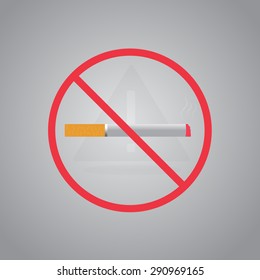 symbol stop smoking. Vector illustration. Icon for public places.