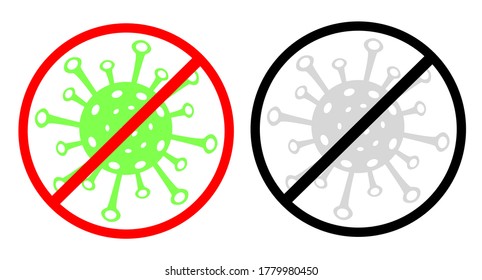 Símbolo para detener la propagación del virus.