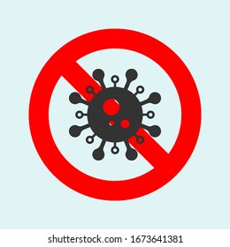 Symbol of stop virus. Illustrations concept coronavirus COVID-19. virus wuhan. Vector illustration.