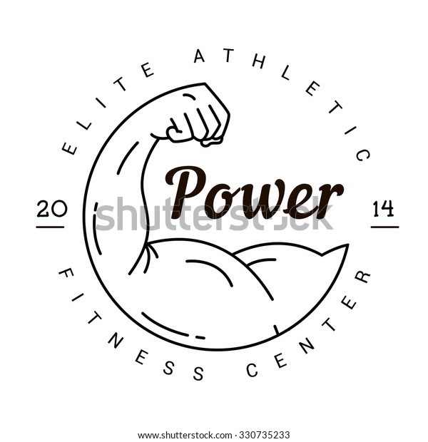 Symbol Strength Logo Fitness Club Vintage Stock Vector Royalty Free 330735233