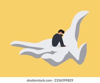 Symbol of stress, Problems and tiredness. Businessman under pressure and stress metaphor.