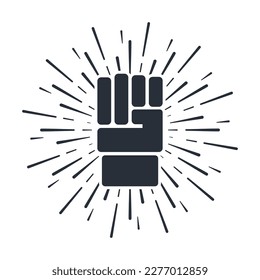 Symbol of struggle and unity. Vector illustration isolated on white background.
