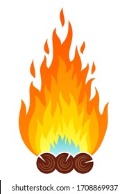 Ein Symbol des stilisierten Feuers mit einem Stamm.
