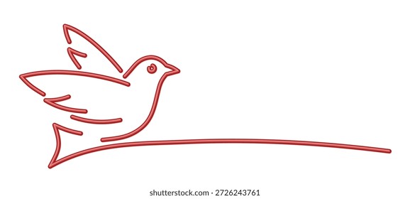 Das Symbol eines stilisierten fliegenden Vogels.
