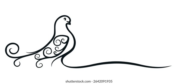 The symbol of a stylized pigeon.
