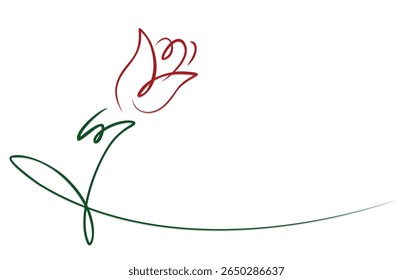 El símbolo de una estilizada flor roja.
