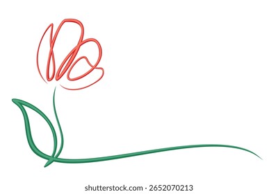 El símbolo de una estilizada flor roja.
