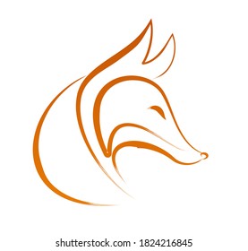 A symbol of a stylized red fox.