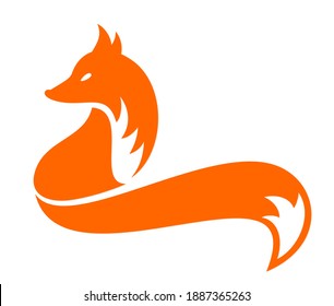 A symbol of a stylized red fox.