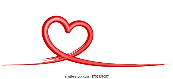 Símbolo del estilizado corazón rojo.